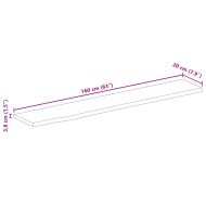 Плот за маса, жив ръб, 160x20x3,8 см, масивно дърво манго