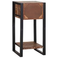 Крайна масичка с рафт Многоцветен Солидна рециклирана дървесина