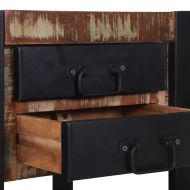 Крайна масичка с рафт Многоцветен Солидна рециклирана дървесина