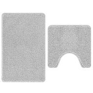 Комплект антислип килими за баня 2 pcs Сив ПП