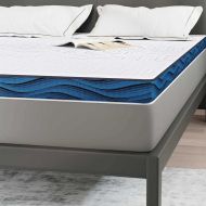 Подложки за матрак Бял и син 140 x 200 cm Гелова мемори пяна