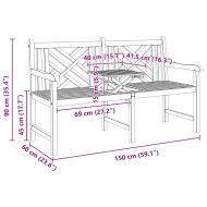 Пейка Друг Кафяво 150 x 60 x 90 см Тиково дърво масив