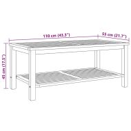 Масичка за кафе Кафяво 110 x 55 x 45 cm Тиково дърво масив