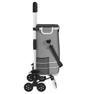 Пазарски тролей Сив 47 x 39 x 100.5 см Оксфордска тъкан