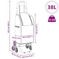 Пазарски тролей Синьо 39,5 x 33 x 93 см Оксфордска тъкан