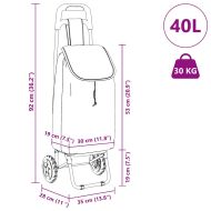 Пазарски тролей Червено 35 x 28 x 92 см Оксфордска тъкан