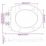 Бързо освобождаваща тоалетна седалка Сив 44.8 x 37.3 x 4.2 см