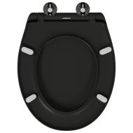 Бързо освобождаваща тоалетна седалка Черно 44.8 x 37.3 x 4.2 см