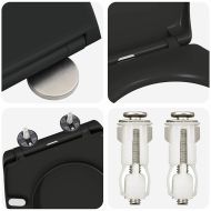 Бързо освобождаваща тоалетна седалка Черно 44.8 x 37.3 x 4.2 см