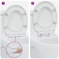 Бързо освобождаваща тоалетна седалка Бяло 44.8 x 37.3 x 4.2 см