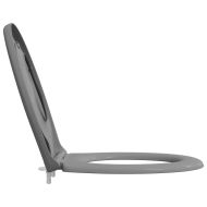 Бързо освобождаваща тоалетна седалка Сив 44.5 x 37.3 x 4.3 см