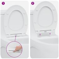 Тоалетна с бързо освобождаване, подходяща за седалка Бяло