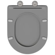 Бързо освобождаваща тоалетна седалка Сив 44 x 36.4 x 3.4 см