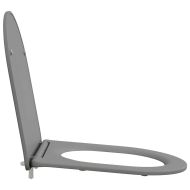 Бързо освобождаваща тоалетна седалка Сив 44 x 36.4 x 3.4 см