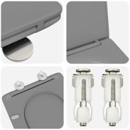 Бързо освобождаваща тоалетна седалка Сив 44 x 36.4 x 3.4 см