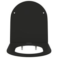 Бързо освобождаваща тоалетна седалка Черно 44 x 36.4 x 3.4 см