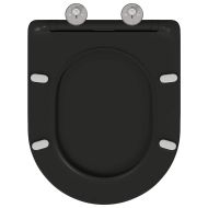 Бързо освобождаваща тоалетна седалка Черно 44 x 36.4 x 3.4 см