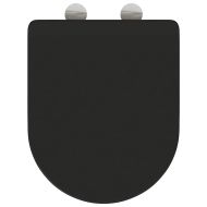 Бързо освобождаваща тоалетна седалка Черно 44 x 36.4 x 3.4 см