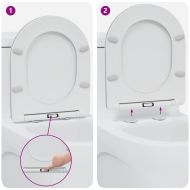 Бързо освобождаваща тоалетна седалка Бяло 44 x 36.4 x 3.4 см