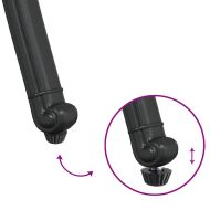 Градински стол 2 pcs Черно 55 x 56.5 x 91 см Алуминий