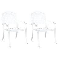 Градински стол 2 pcs Бяло 55 x 56.5 x 91 см Алуминий