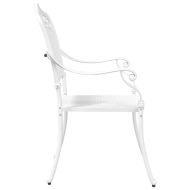 Градински стол 2 pcs Бяло 55 x 56.5 x 91 см Алуминий