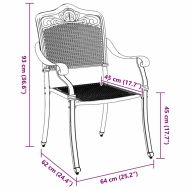 Градински стол 2 pcs Зелен 55 x 56.5 x 91 см Алуминий