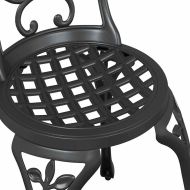 Градински бистро комплект 3 pcs Черно Алуминий