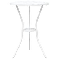 Градински бистро комплект 3 pcs Бяло Алуминий