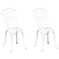 Градински стол 2 pcs Бяло 55 x 56.5 x 91 см Алуминий