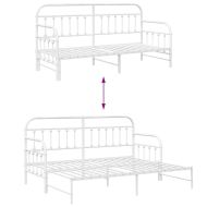 Рамка за легло за ден с таблото Бяло 75 x 190 cm Стомана