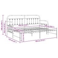 Рамка за легло за ден с таблото Бяло 75 x 190 cm Стомана