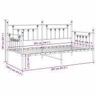Рамка за легло за ден с таблото Черно 100 x 200 cm Стомана