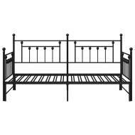 Рамка за легло за ден с таблото Черно 107 x 203 cm Стомана