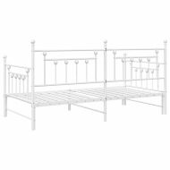 Рамка за легло за ден с таблото Бяло 90 x 190 cm Стомана