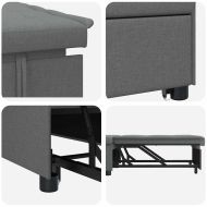 Диван легло Тъмносив 194 x 67 x 37 см текстил