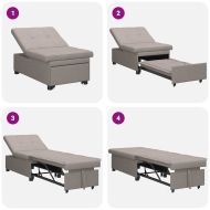 Диван легло Таупе 194 x 67 x 37 см текстил