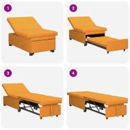 Диван легло Тъмножълто 194 x 67 x 37 см текстил