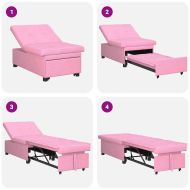 Диван легло Розово 194 x 67 x 37 см текстил