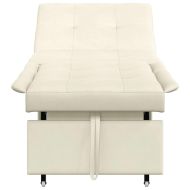Разтегателен диван Крем 67 x 194 x 38 см Кадифе