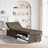 Разтегателен диван Тъмносив 67 x 194 x 38 см Изкуствен велур