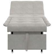 Диван легло Светлосиво 67 x 194 x 82 см Микрофибърна тъкан