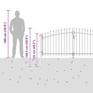 Градинска врата с заключване Сив 100 x 300 cm Стомана