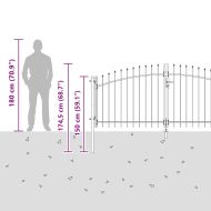 Градинска врата с заключване Сив 125 x 300 см Стомана