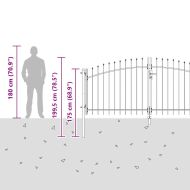 Градинска врата с заключване Сив 150 x 300 cm Стомана