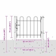 Врата за ограда Сив 100 x 75 cm Прахово боядисана стомана