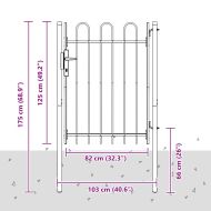Врата за ограда Сив 100 x 120 cm Прахово боядисана стомана