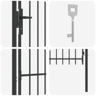 Врата за ограда Сив 100 x 150 cm Прахово боядисана стомана