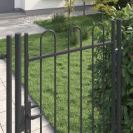 Врата за ограда Сив 100 x 175 cm Прахово боядисана стомана