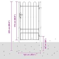 Врата за ограда Сив 100 x 175 cm Прахово боядисана стомана